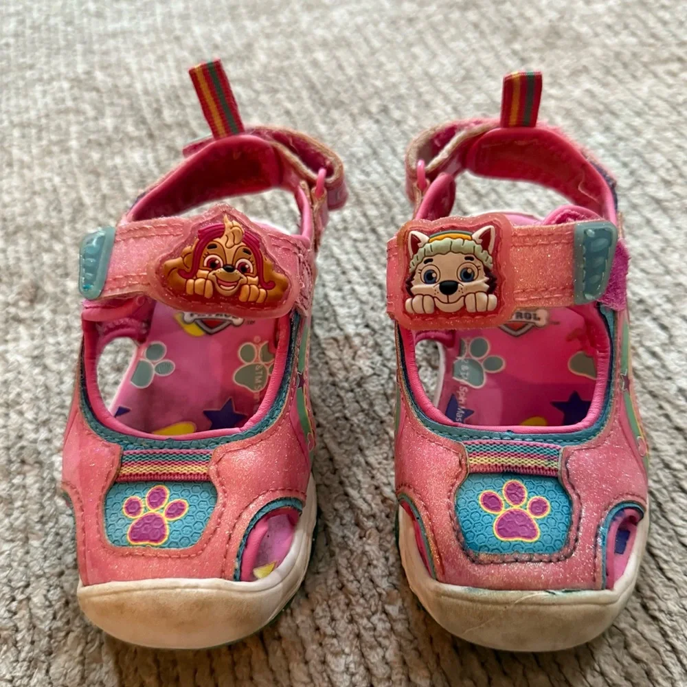 Paw Patrol Toddler Girl Sandals Pink Glitter Light-Up Shoes‎ Size 6